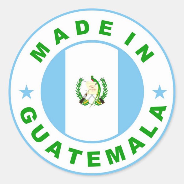 made in guatemala country flag label round stamp (Front)