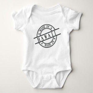 Made In Hawaii Stamp Style Logo Symbol Black Baby Bodysuit