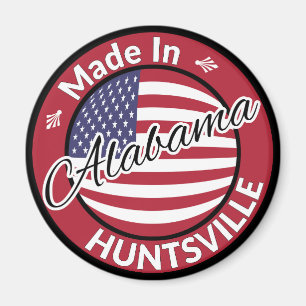 Made in Huntsville Alabama Stars and Stripes Flag Magnet