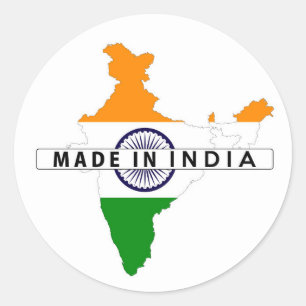 made in india country map shape flag label