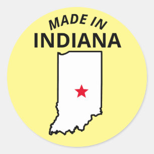 Made in Indiana Promotional Branding DIY Custom Classic Round Sticker