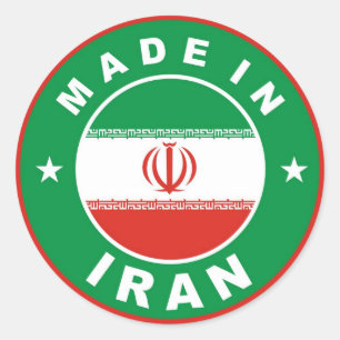 made in iran country flag label round stamp