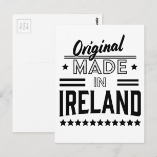 made in Ireland beautiful retro logo. Postcard