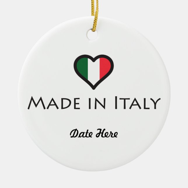 Made In Italy Personalised Design Ceramic Tree Decoration (Front)