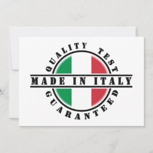 Made in Italy Quality Tested Guaranteed Invitation