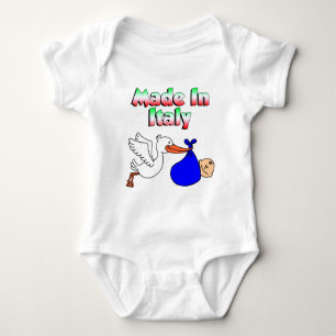 Made In Italy Stork Blue Baby Bodysuit