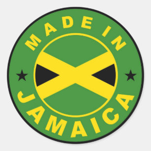 made in jamaica country flag product label round
