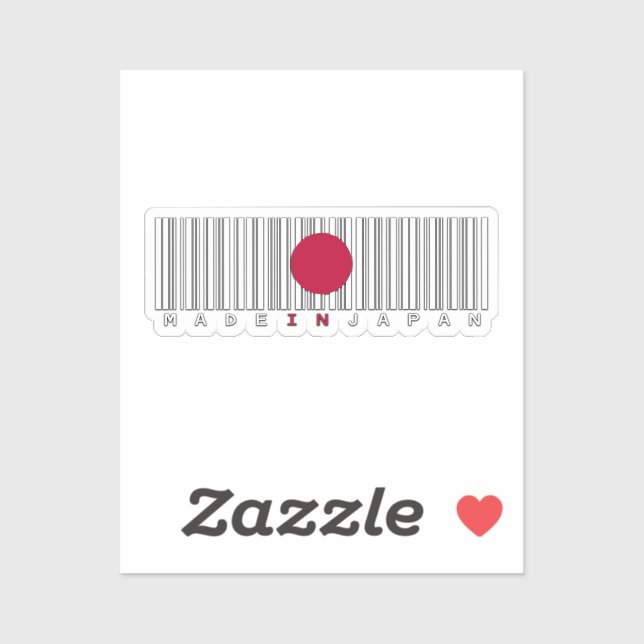 Made in Japan Barcode Flag Sticker (Sheet)