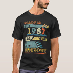 Made In July 1987 34 Years Old 34th Birthday T-Shirt