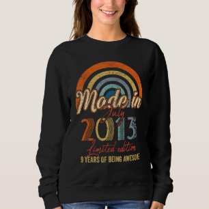 Made In July 2013 9 Year Old 9 Birthday Vintage Sweatshirt