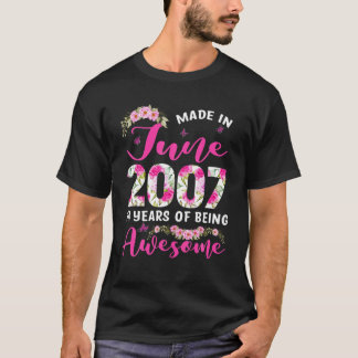 Made In June 2007 14Th Birthday Outfit 14 Years Ol T-Shirt