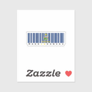 Made in Kansas Barcode Flag Sticker – State Pride