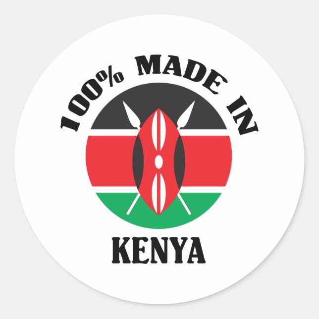 Made In Kenya Classic Round Sticker (Front)