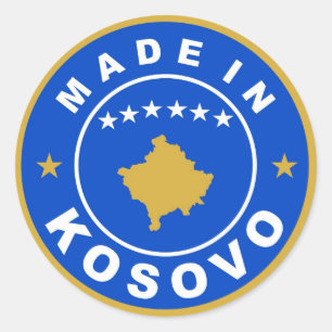 made in kosovo country flag product label round