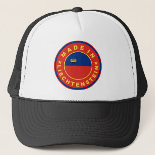 made in liechtenstein country flag product label trucker hat