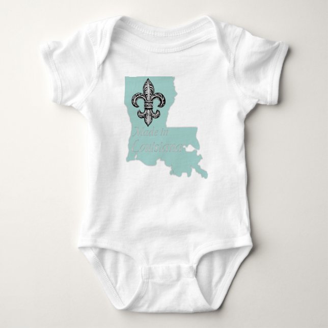 Made in Louisiana Fleur de Lys Baby Creeper Romper (Front)