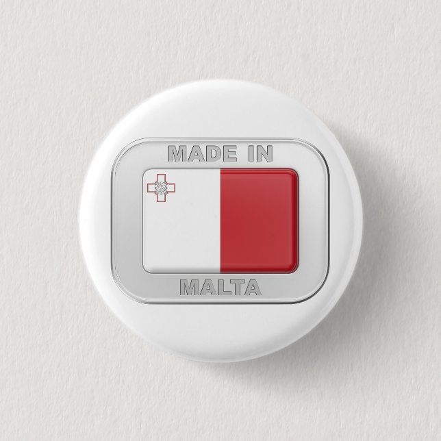 Made in Malta 3 Cm Round Badge (Front)
