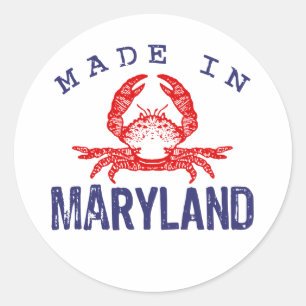 Made In Maryland Classic Round Sticker