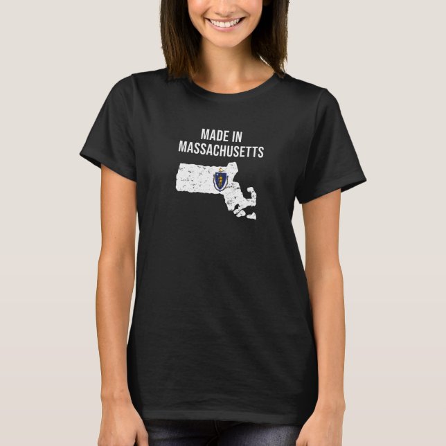 Made In Massachusetts  State Flag T-Shirt (Front)
