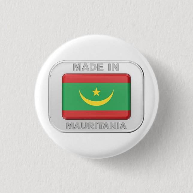 Made in Mauritania 3 Cm Round Badge (Front)
