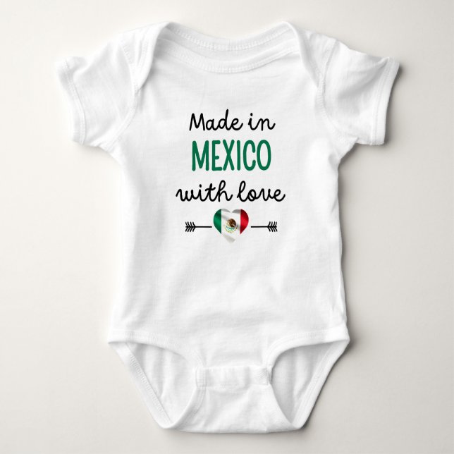 Made in Mexico with Love Baby Bodysuit (Front)