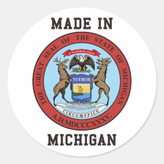 Made In Michigan Classic Round Sticker