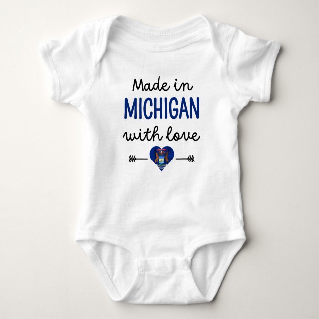 Made in Michigan with Love Baby Bodysuit (Front)