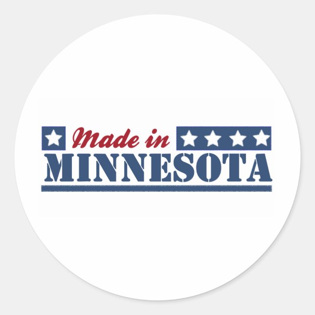 Made In Minnesota Classic Round Sticker (Front)