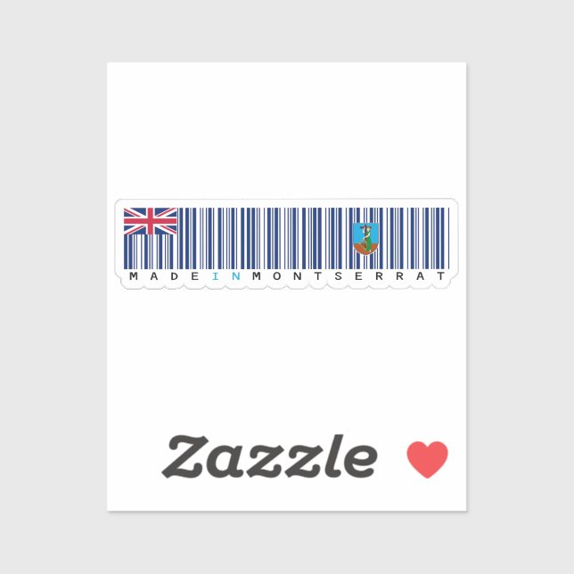 Made in Montserrat Barcode Flag (Sheet)