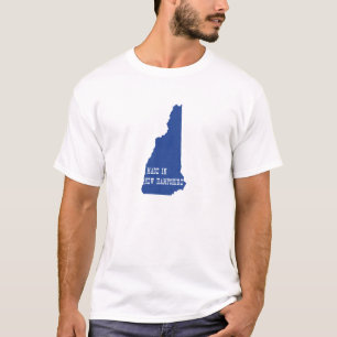 Made In New Hampshire Shaped Blue T-Shirt