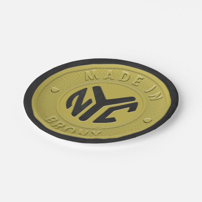 Made In New York Bronx Paper Plate (Angled)