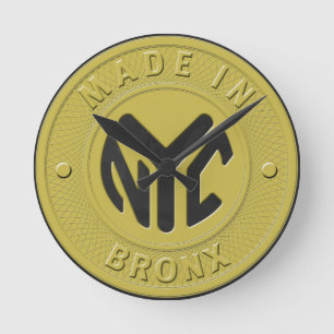 Made In New York Bronx Round Clock