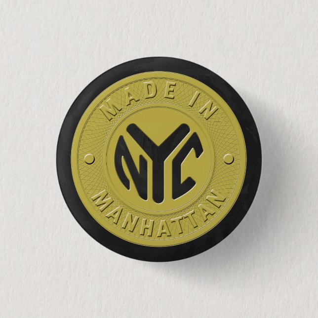 Made In New York Manhattan 3 Cm Round Badge (Front)