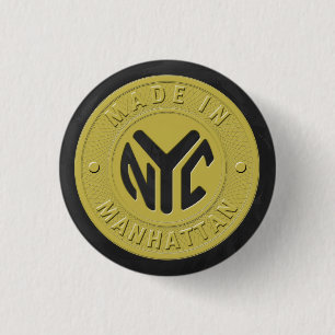 Made In New York Manhattan 3 Cm Round Badge
