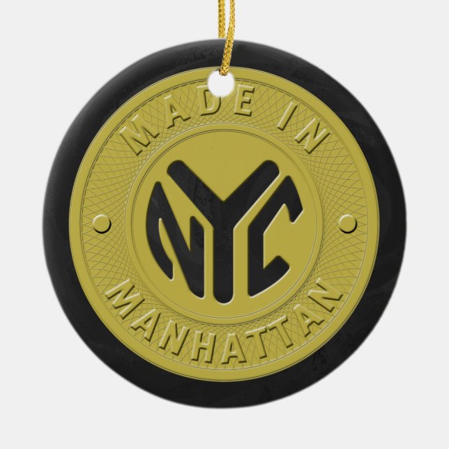 Made In New York Manhattan Ceramic Tree Decoration (Front)