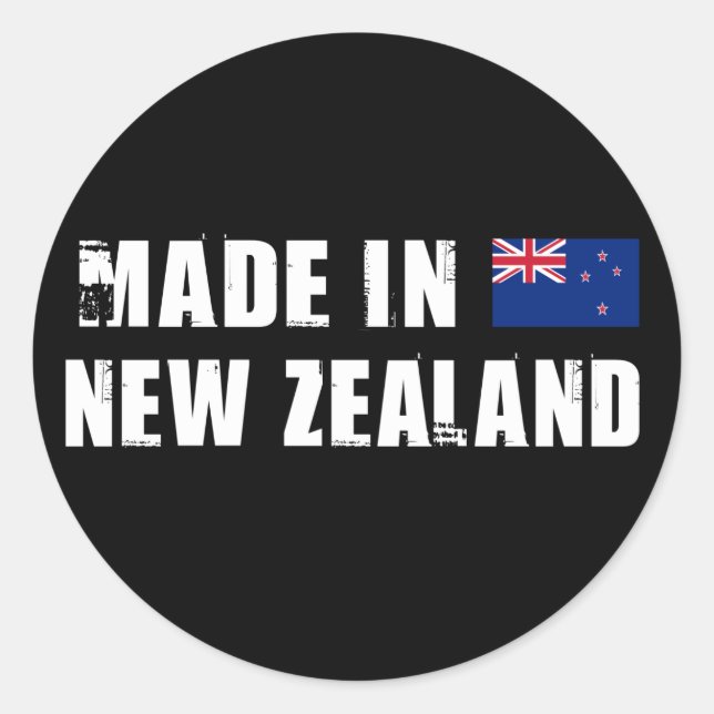 Made in New Zealand Classic Round Sticker (Front)