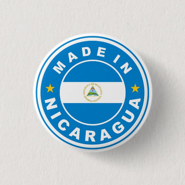 made in nicaragua country flag product label round 3 cm round badge (Front)