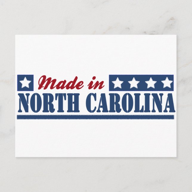 "Made In North Carolina"	"North Carolina state"	"N Postcard (Front)