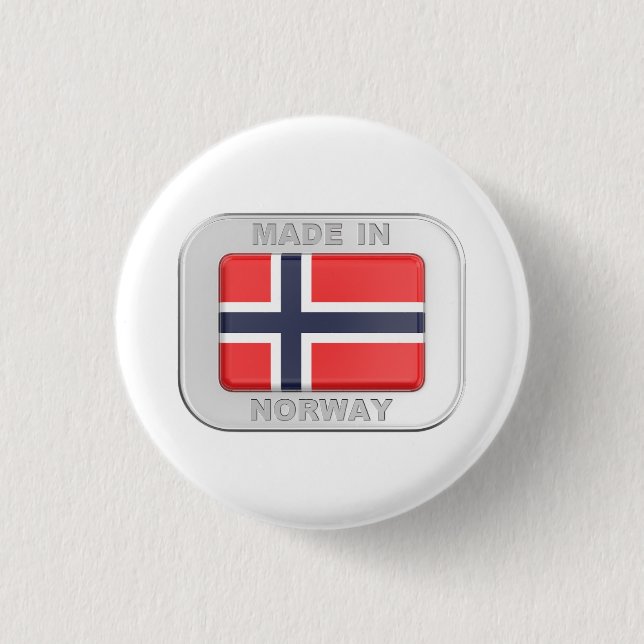Made in Norway 3 Cm Round Badge (Front)
