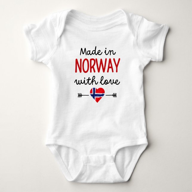 Made in Norway with Love Baby Bodysuit (Front)