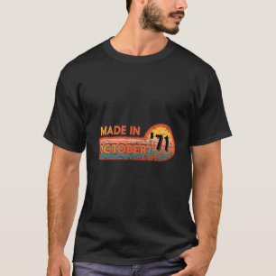 Made In October 1971 Awesome Since 1971 Birthday V T-Shirt