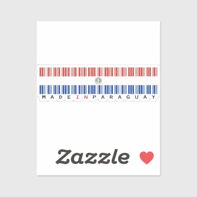 Made in Paraguay Barcode Flag Sticker (Sheet)