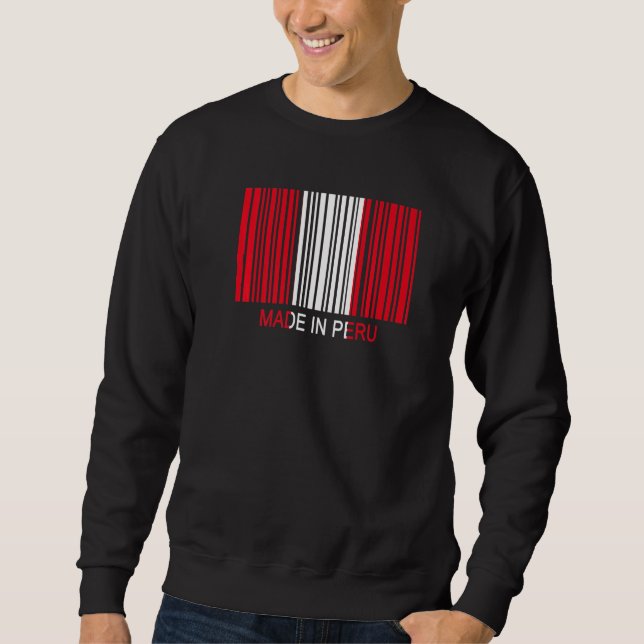 Made in Peru Flag Barcode Premium Sweatshirt (Front)