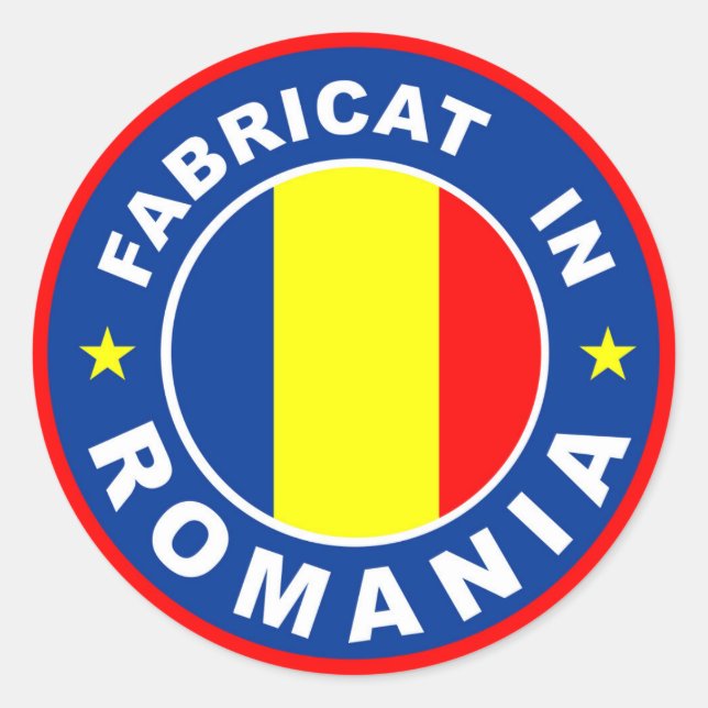made in romania flag fabricat romanian label (Front)