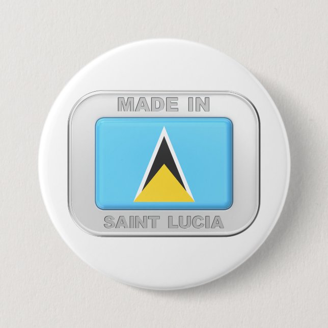 Made in Saint Lucia 7.5 Cm Round Badge (Front)