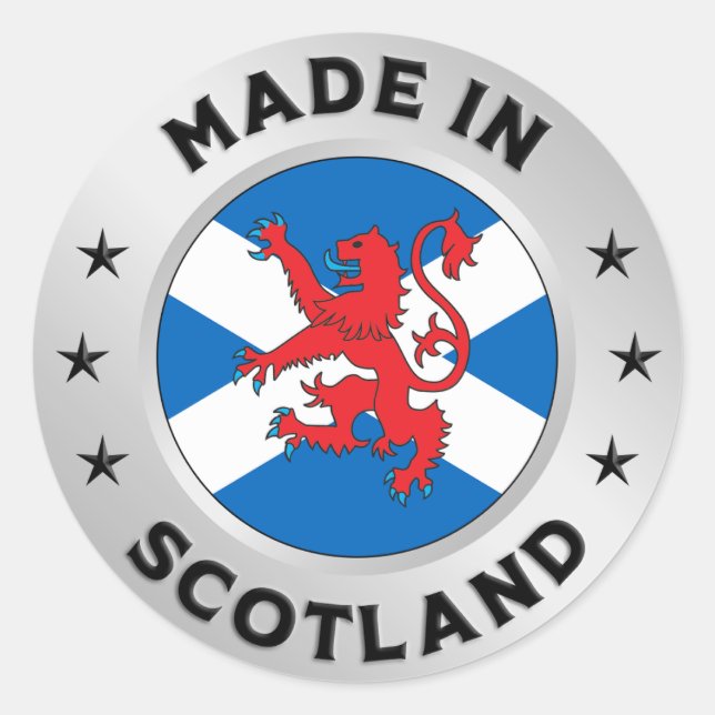 Made In Scotland Classic Round Sticker (Front)