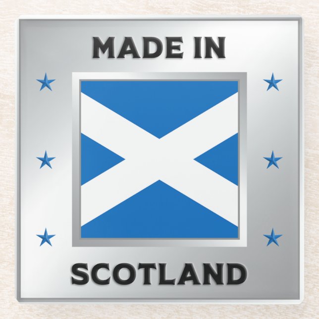 Made In Scotland Glass Coaster (Front)