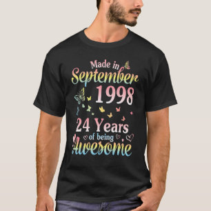 Made In Sept 1998 Happy 24 Years Of Being Awesome  T-Shirt