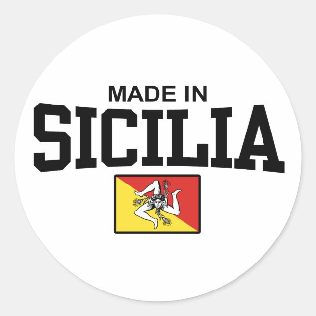 Made in Sicilia Classic Round Sticker (Front)