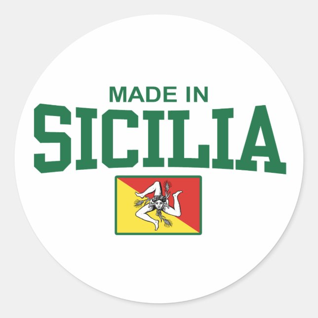 Made in Sicilia Classic Round Sticker (Front)